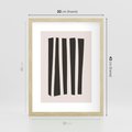 Plakat w ramie 30x40 - Migotliwa Transformacja Form - minimalizm, czarne pasy - rama drewno