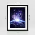 Plakat w ramie 40x50 - Podróż w kosmiczną przestrzeń - kosmos, ziemia - rama czarna