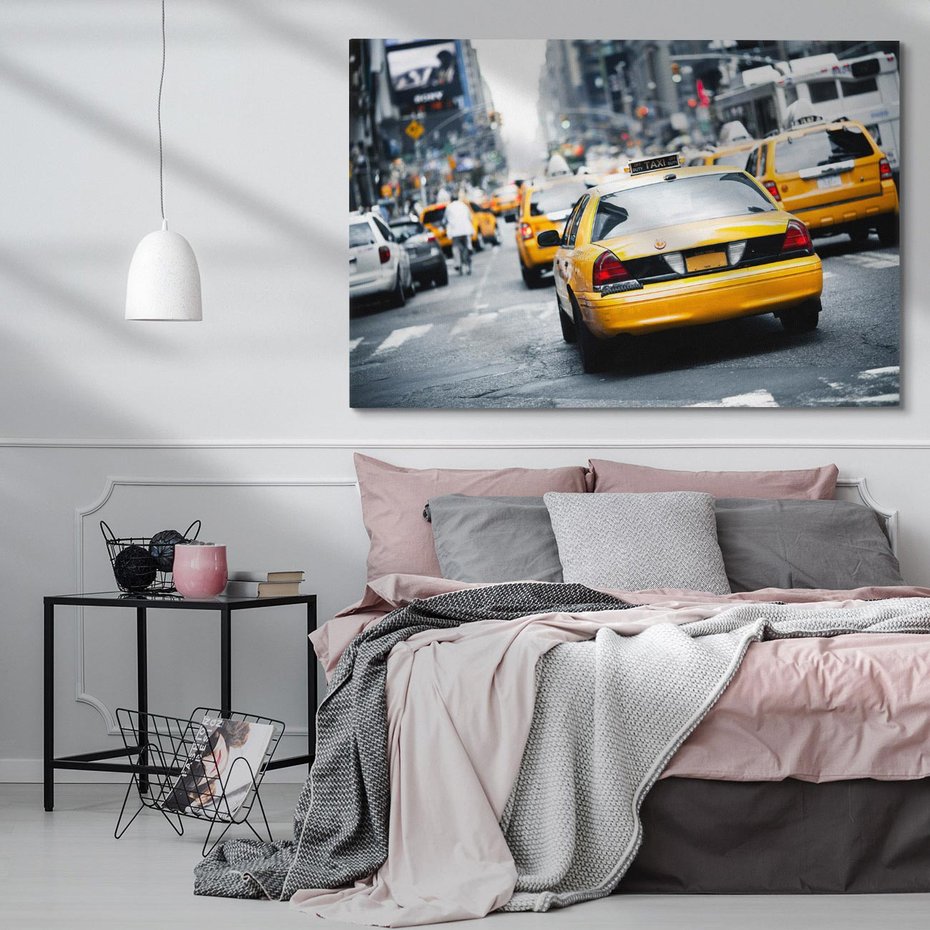 Obraz na płótnie 100x70 - Wszystkie światła prowadzą do Nowego Jorku - TAXI, NY