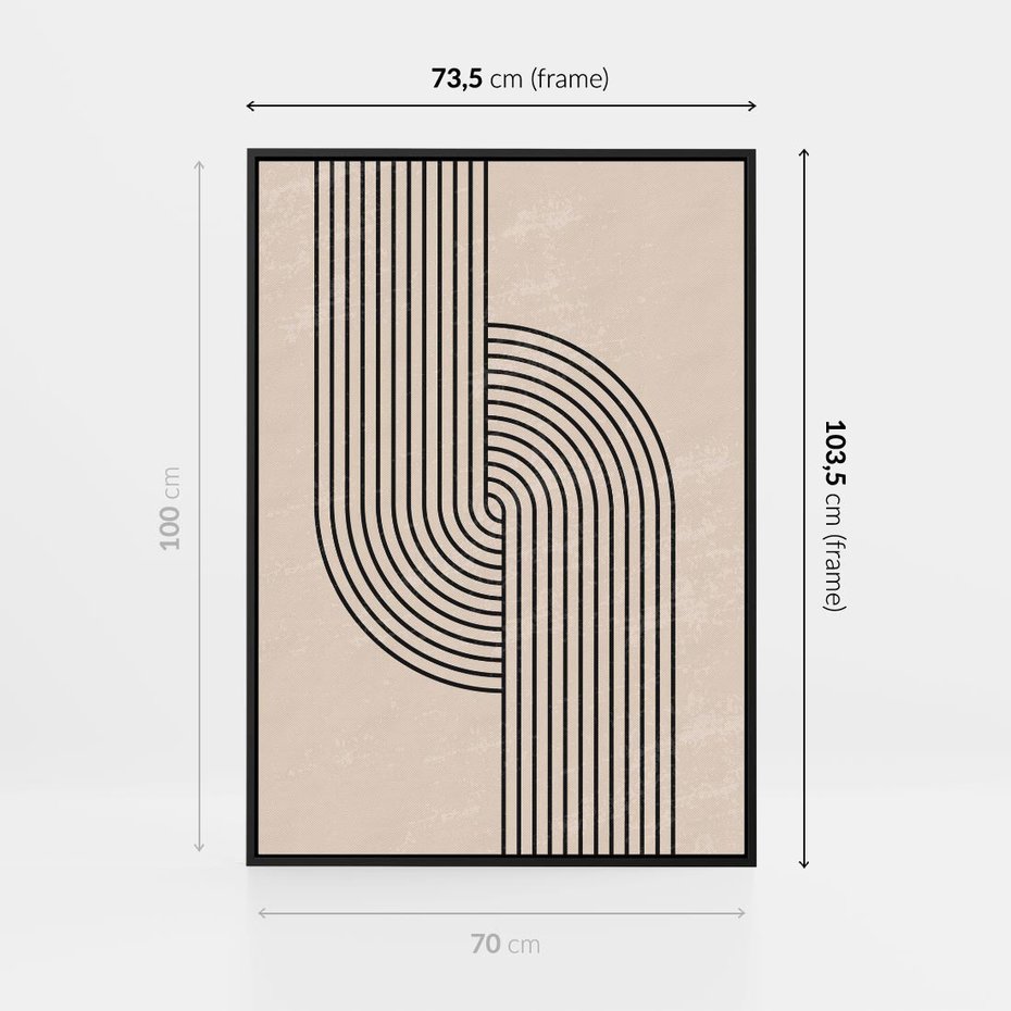 Obraz w ramie 70x100 - Puls Abstrakcji - abstrakcyjne linie, geometria - rama czarna