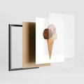 Plakat w ramie 40x50 - Slodki Raj Lodziarni - lody, deser - rama czarna