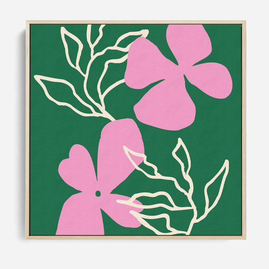 Obraz w ramie 50x50 - Wewnętrzne Fale - abstrakcyjny plakat, boho styl - rama drewno