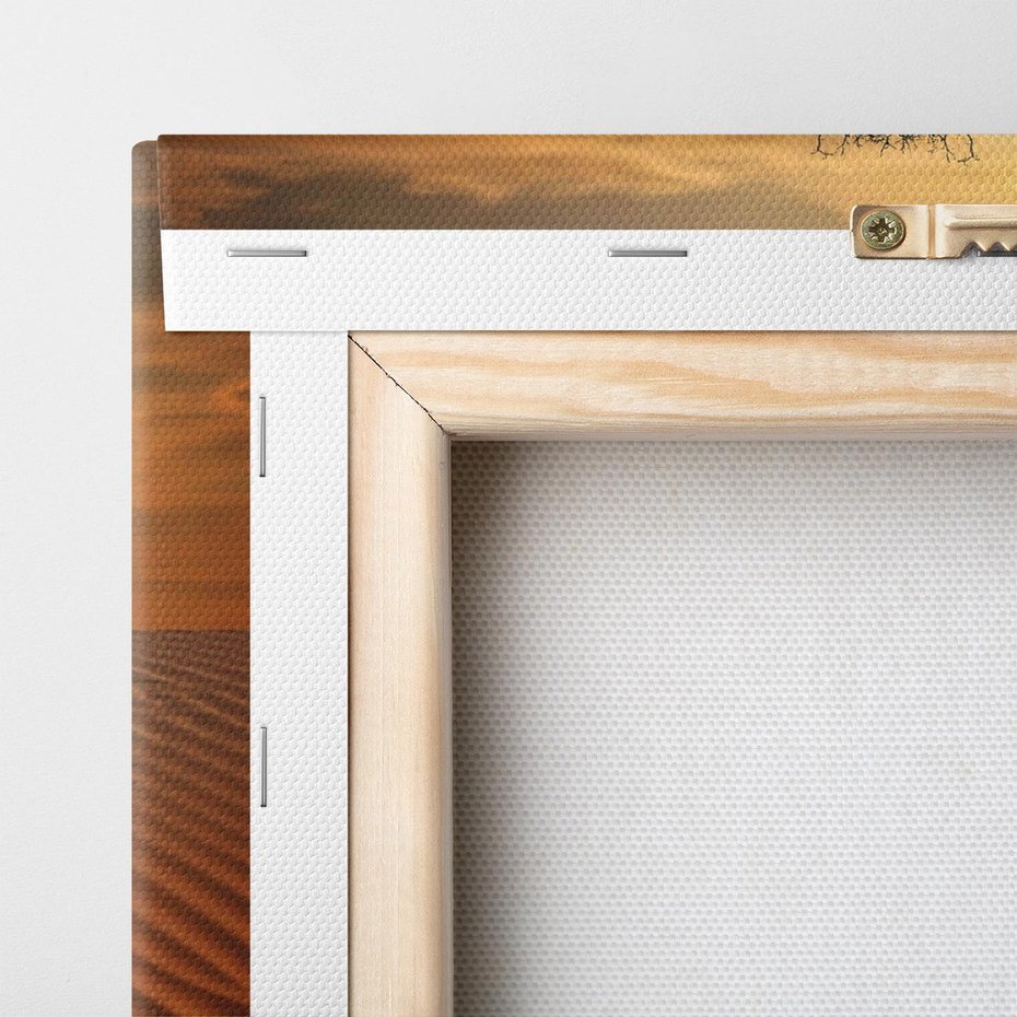 Obraz na płótnie 40x40 - Pustynia - Drzewo i słońce - pustynia, drzewo