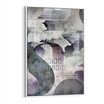 Obraz w ramie 50x70 - Nocne opowieści w barwach - typografia, abstrakcja - rama biała