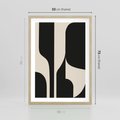Plakat w ramie 50x70 - Abstrakcyjne Linie - boho plakat, rycina - rama drewno