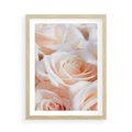 Plakat w ramie 50x70 - Aromatyczna Piękność - płatki herbacianej róży, kwiaty - rama drewno