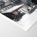 Plakat bez ramy 21x30 - Zimowy Urok Drewnianego Domku - zima, drewniany domek