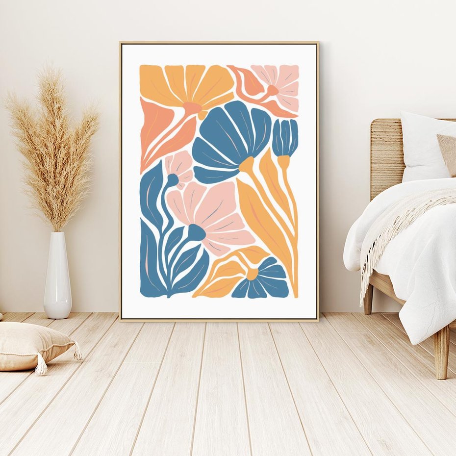 Obraz w ramie 80x120 - Migotliwe Marzenia - kwiaty, rośliny - rama drewno