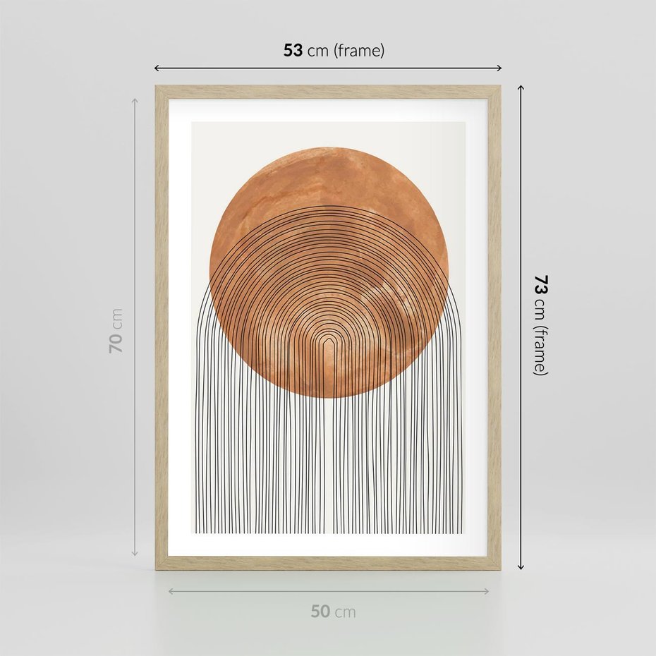 Plakat w ramie 50x70 - Złote Akcenty - nowoczesna sztuka, modern - rama drewno