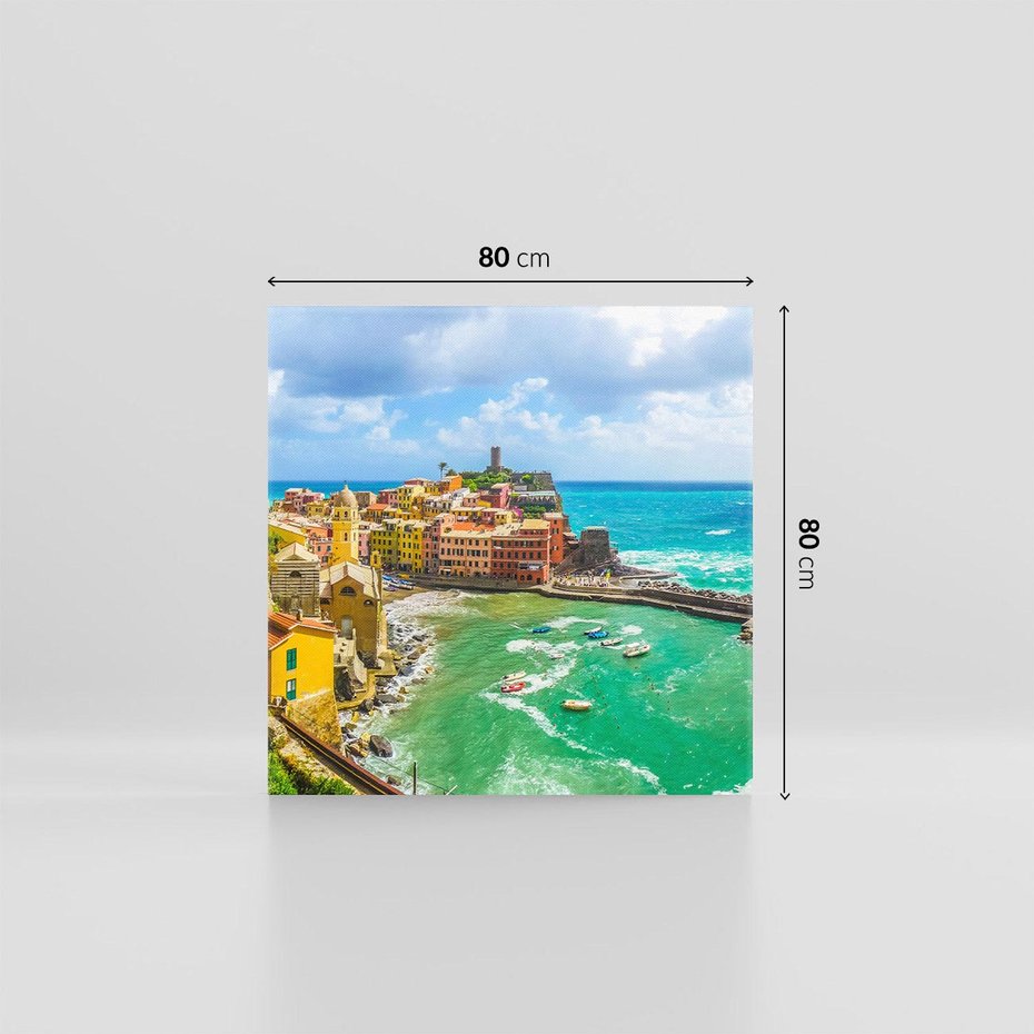 Obraz na płótnie 80x80 - Morze włoskich łodzi - Włochy, łodzie