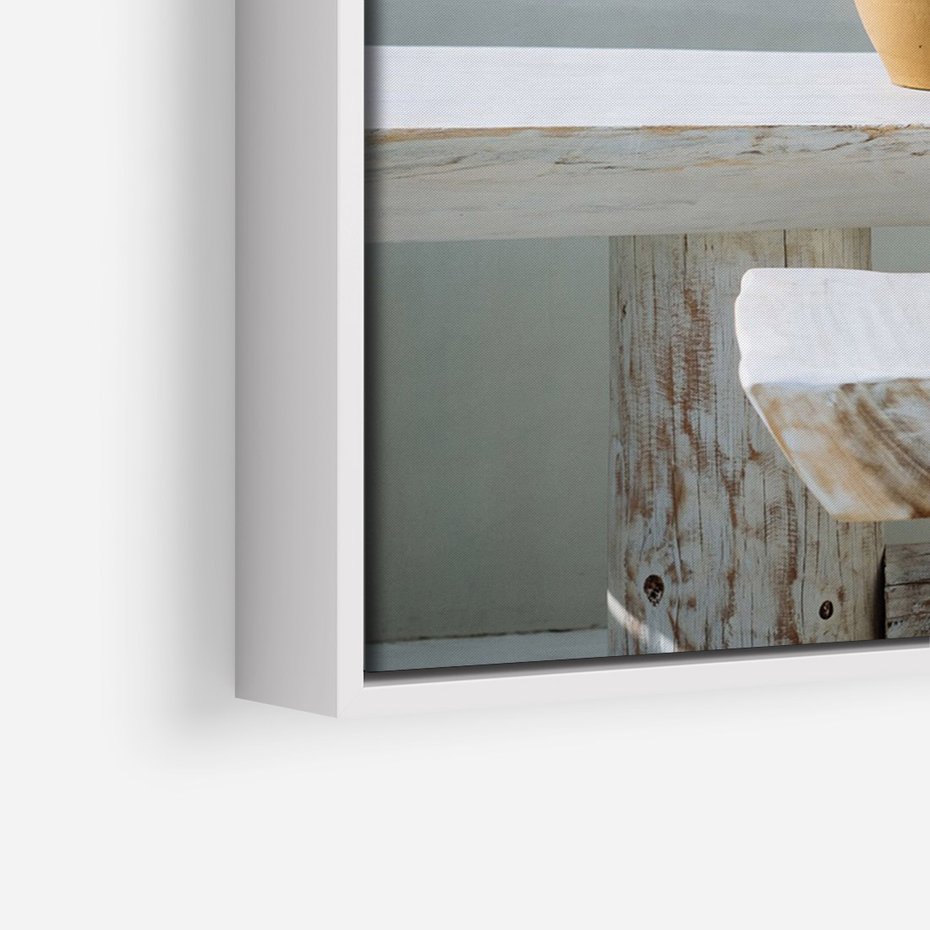 Obraz w ramie 80x120 - Uroki Santorini - Santorini, Grecja - rama biała