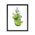 Plakat w ramie 40x50 - Kuchenne limonki na stole - limonki, kuchnia - rama czarna