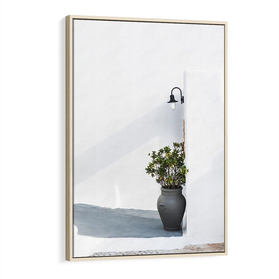 Obraz w ramie 80x120 - Błękitne wybrzeże - Santorini, Grecja - rama drewno