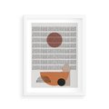 Plakat w ramie 30x40 - Symetria w Stylu Mid-Century - minimalistyczny obraz, mid-century styl - rama biała