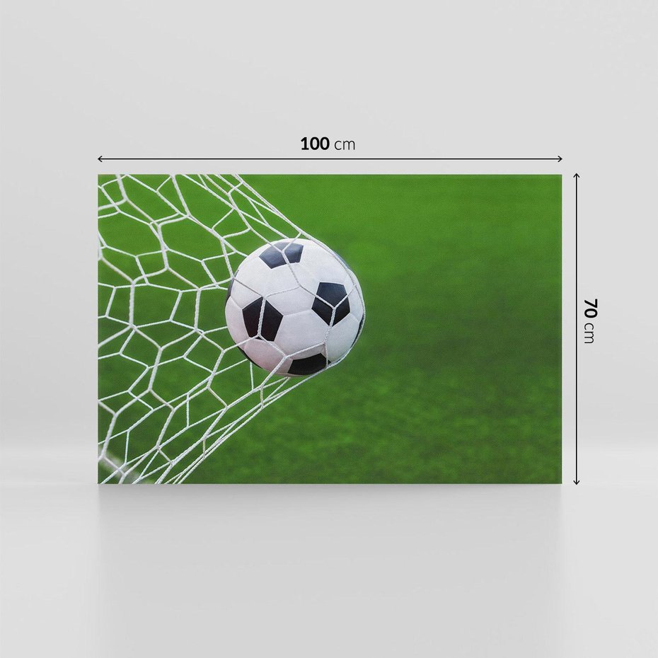 Obraz na płótnie 100x70 - Sportowa rywalizacja - bramka, piłka