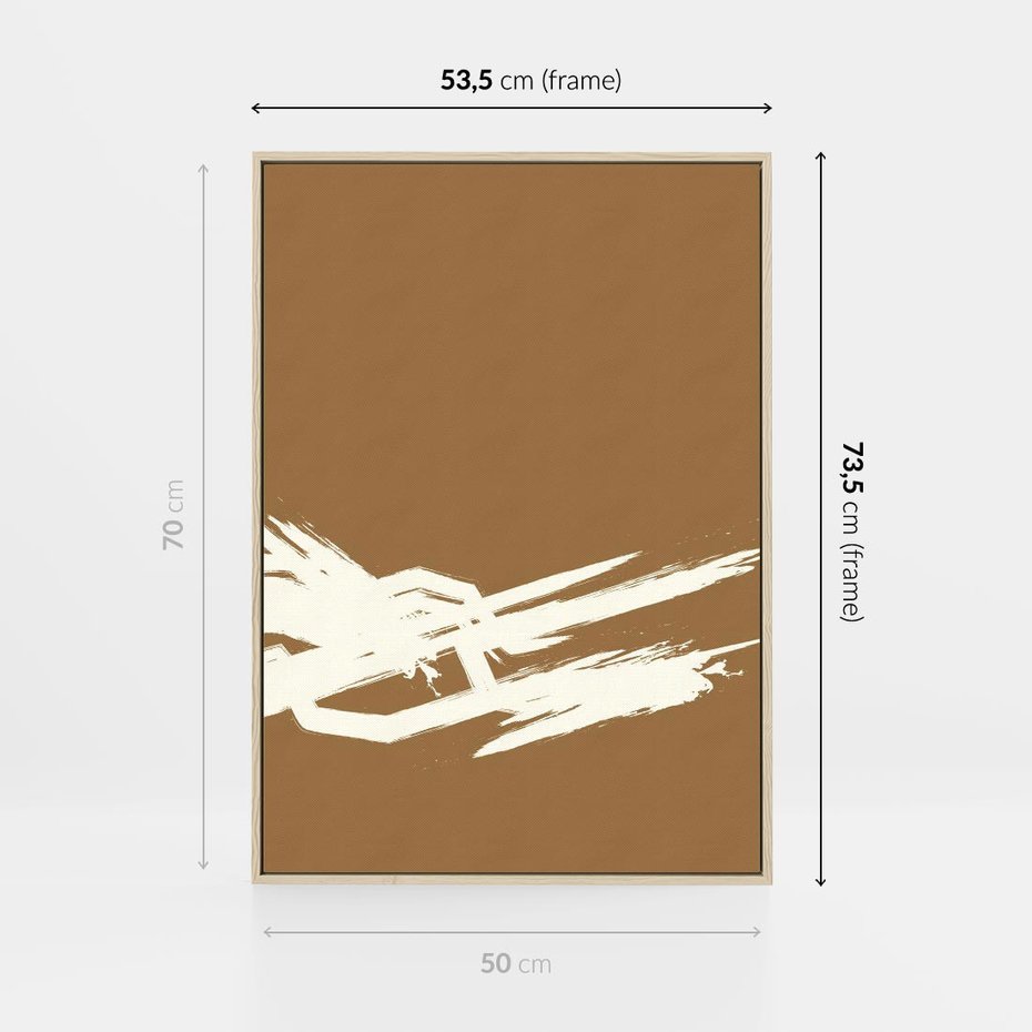 Obraz w ramie 50x70 - Taniec Energii - abstrakcyjne kreski, maźnięcia - rama drewno