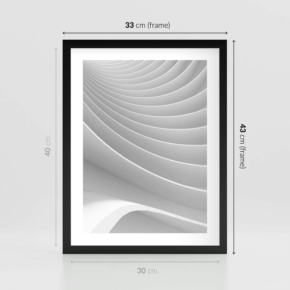 Plakat w ramie 30x40 - Geometryczna Harmonia - geometryczne, kształty - rama czarna