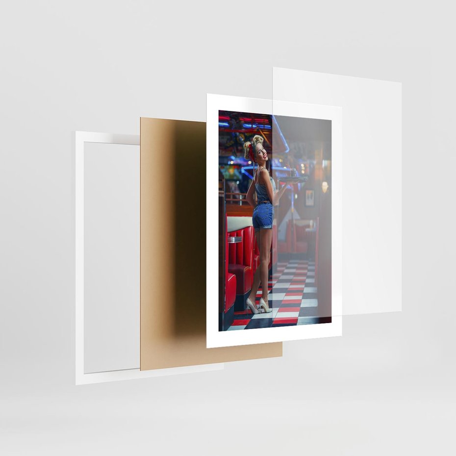 Plakat w ramie 30x40 - Czas Na Wyjątkowy Posiłek - restauracja, retro - rama biała