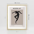 Plakat w ramie 40x50 - Modernistyczna Wizja - plakat modern, czarna postać - rama drewno