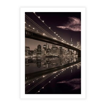 Plakat bez ramy 30x40 - Most na nocnym horyzoncie - most, noc