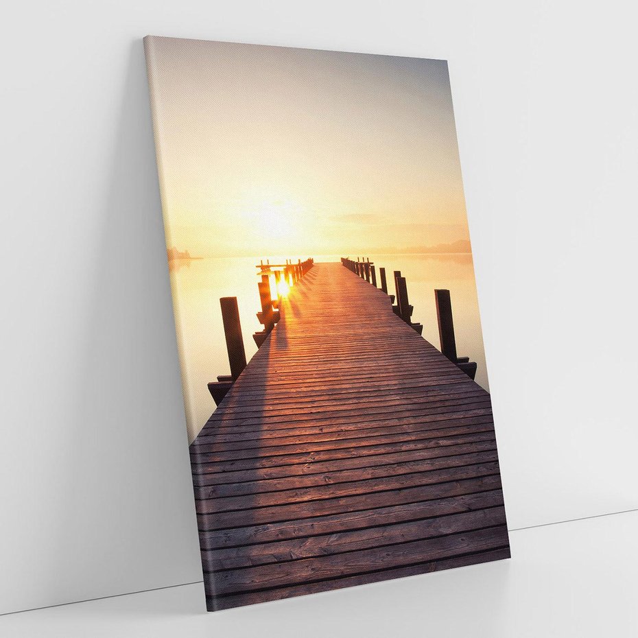 Obraz na płótnie 50x70 - Morze w blasku molo - morze, molo