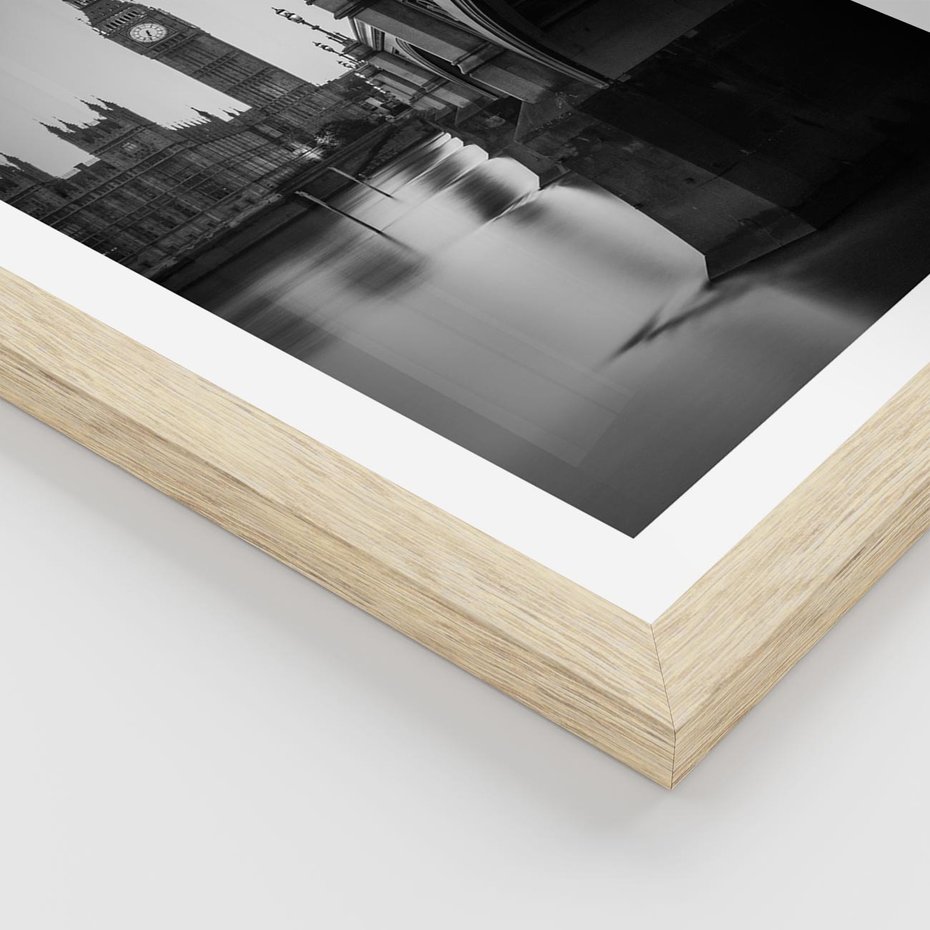 Plakat w ramie 40x50 - Majestatyczny Big Ben w Londynie - Londyn, most - rama drewno