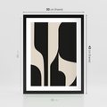 Plakat w ramie 30x40 - Abstrakcyjne Linie - boho plakat, rycina - rama czarna
