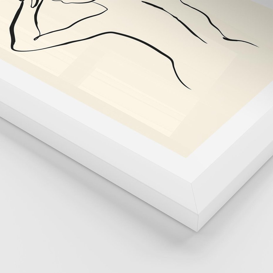 Plakat w ramie 50x70 - Tajemniczy Rytm - kobieta, posąg - rama biała