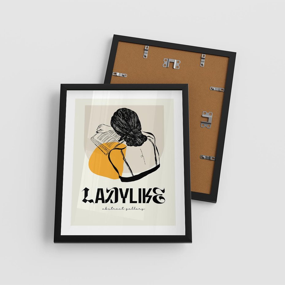 Plakat w ramie 40x50 - Kobiecość w Literach - grafika, nowoczesność - rama czarna