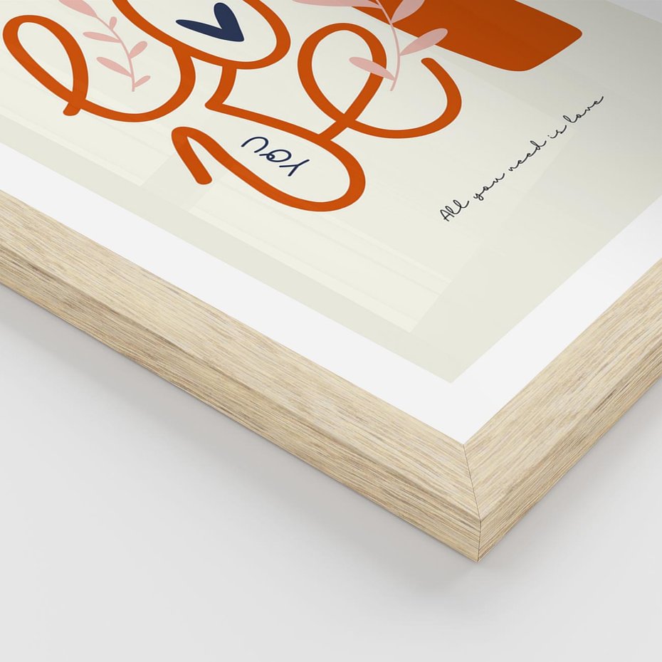 Plakat w ramie 40x50 - Pastelowa Siła Miłości - miłość, love - rama drewno