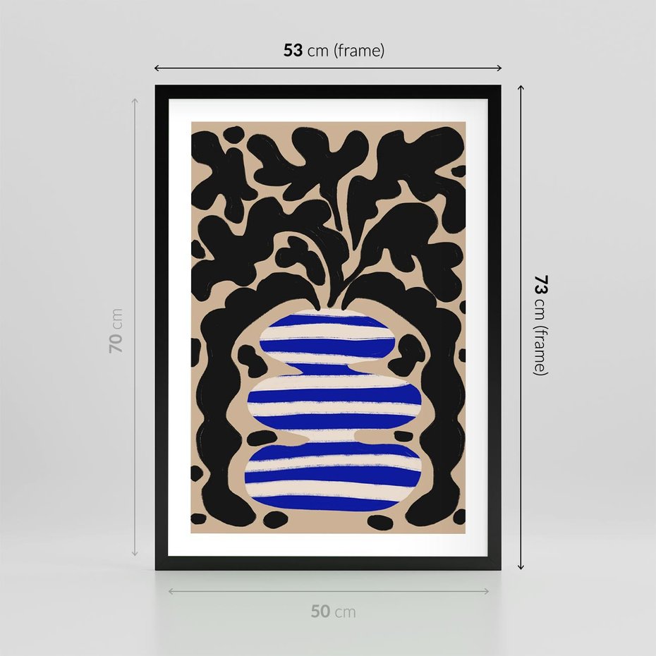 Plakat w ramie 50x70 - Boho Wizje - abstrakcyjny plakat, ciekawe formy - rama czarna