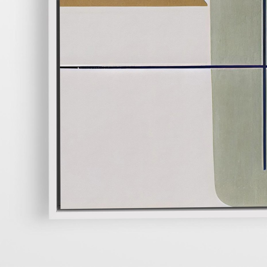 Obraz w ramie 80x80 - Sztuka Abstrakcji - geometryczne kształty, kolorowe prostokąty - rama biała