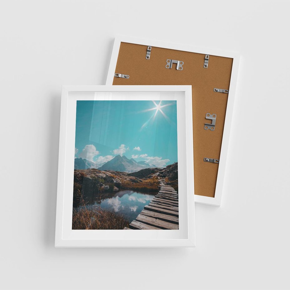 Plakat w ramie 40x50 - Inspirujący Pejzaż - ścieżka, górska - rama biała