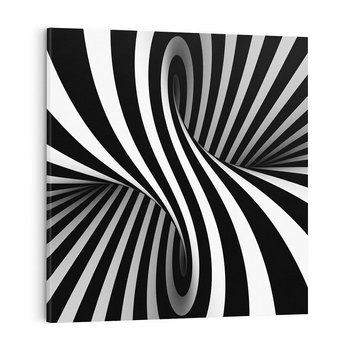 Obraz na płótnie 50x50 - Kolorowa Abstrakcja: Inspiracje Zebry - abstrakcja, 3d