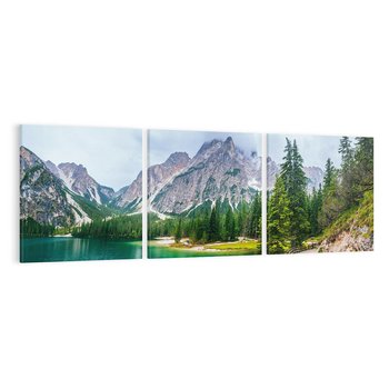 Obraz na płótnie 90x30 - Góry: Piękno nad jeziorem - góry, jezioro