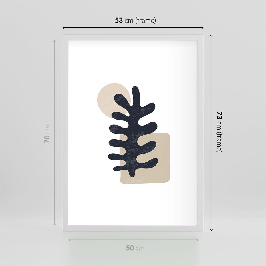 Plakat w ramie 50x70 - Opowieść Przenikających Energii - inspiracja mattise, abstrakcja - rama biała