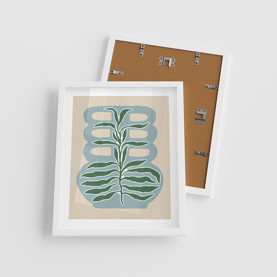 Plakat w ramie 40x50 - Wewnętrzne Spektrum - boho styl, wazon - rama biała