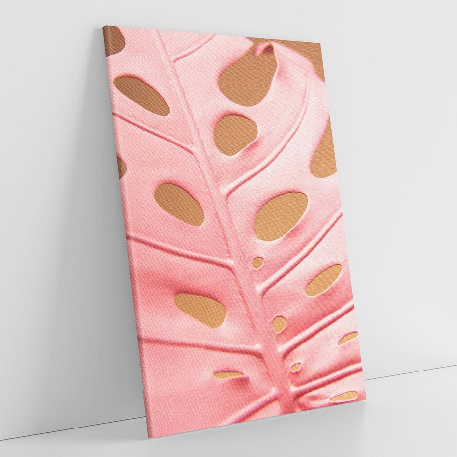 Obraz na płótnie 70x100 - Różowa monstera w pełnym rozkwicie - różowa, monstera