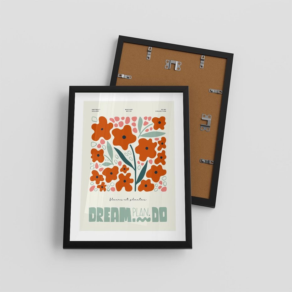 Plakat w ramie 30x40 - Abstrakcyjne Spektrum - kwiaty, abstrakcja - rama czarna