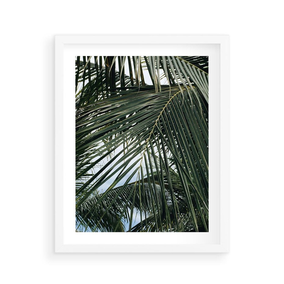 Plakat w ramie 40x50 - Wakacyjna Magia - palmy, tropiki - rama biała