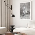 Plakat bez ramy 30x40 - Elegancja w Czarno-Białym - koń, biało