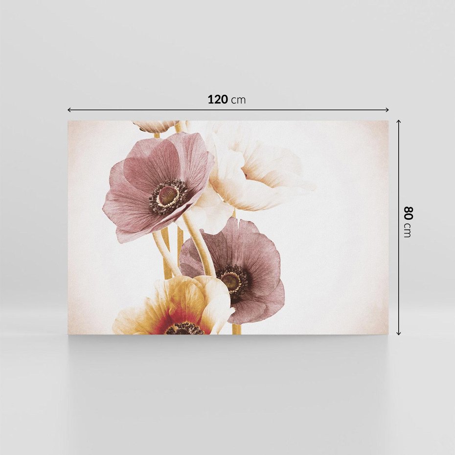 Obraz na płótnie 120x80 - Eksplozja kolorów - akwarela, maki