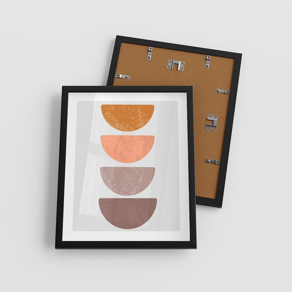 Plakat w ramie 40x50 - Minimalizm i Geometria - minimalistyczny obraz, mid-century styl - rama czarna