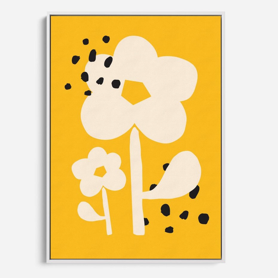 Obraz w ramie 70x100 - Bezgraniczne Impulsy - abstrakcyjny kwiat, plakat - rama biała