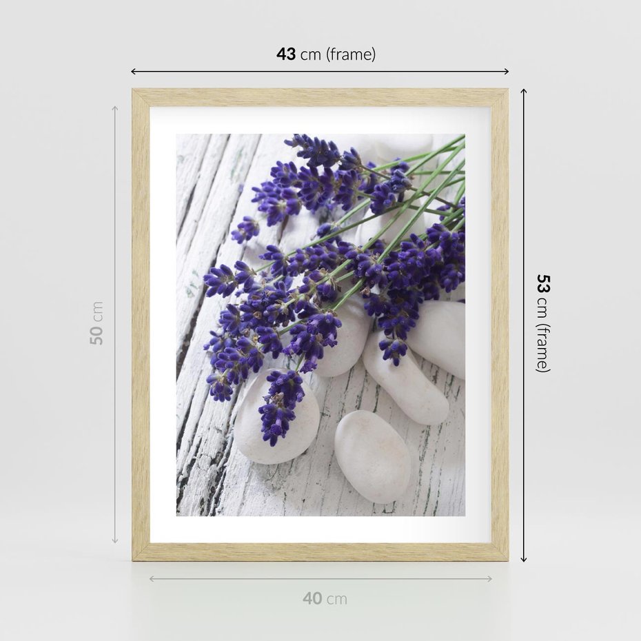Plakat w ramie 40x50 - relaks z aromatem - lawenda, spa - rama drewno