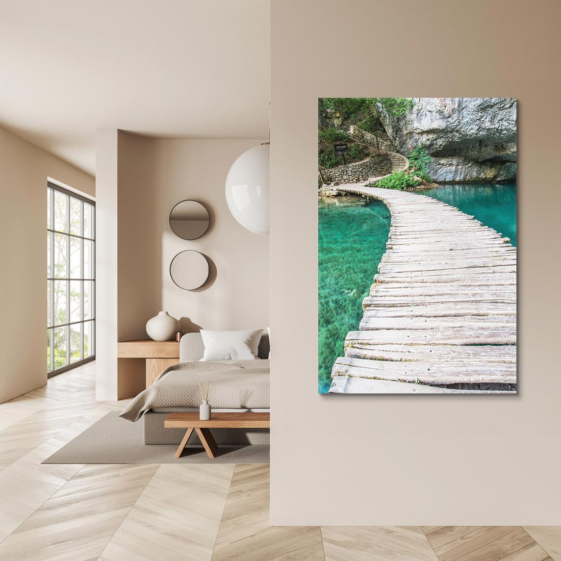 Obraz na płótnie 70x100 - Most nad skalistymi wodami - most, woda