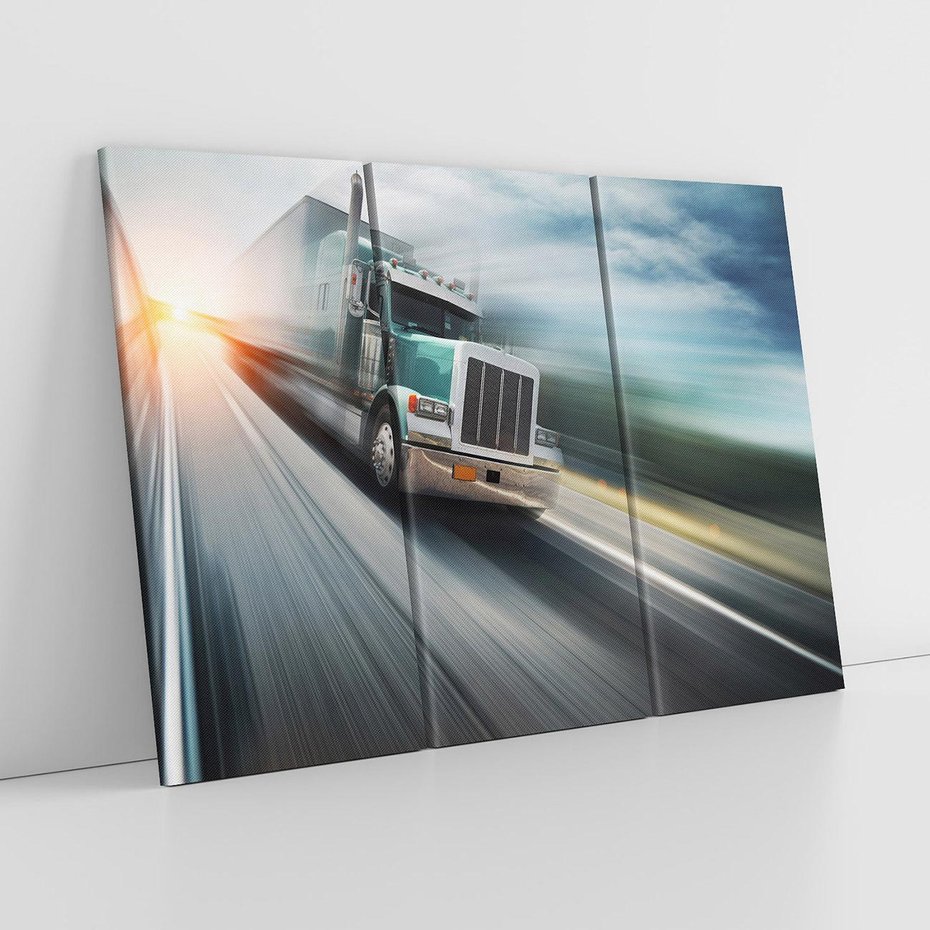 Obraz na płótnie 120x80 - Przez prerię ciężarówką - ciężarówka, USA