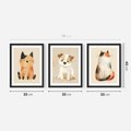 Zestaw obrazy w ramie 30x40 galeria - dla, dzieci, kot, pies, boho - rama czarna