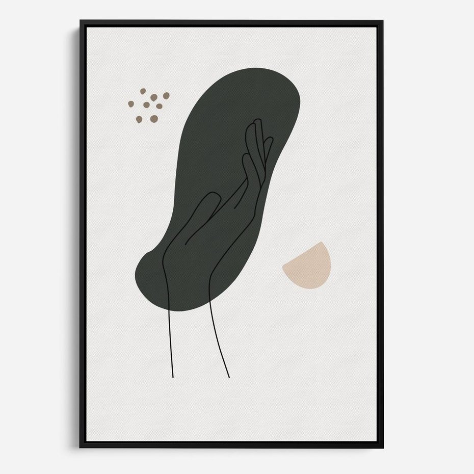 Obraz w ramie 50x70 - Tajemnicze Impulsy - szkic jedną linią, one lone - rama czarna