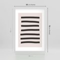 Plakat w ramie 50x70 - Strukturalna Rewolucja Form - minimalizm, czarne pasy - rama biała